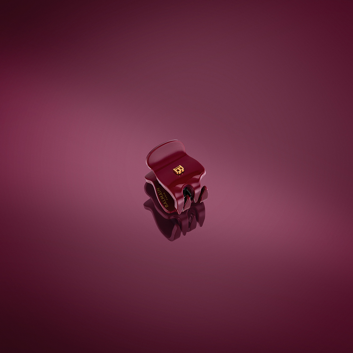 BALMAIN HAIR juukseklamber krabi Velvet Burgundy XS / Pince à Cheveux Velvet Burgundy XS - Image 2