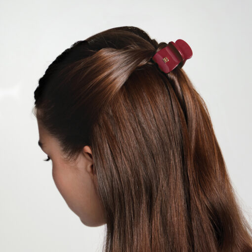 BALMAIN HAIR juukseklamber krabi Velvet Burgundy XS / Pince à Cheveux Velvet Burgundy XS — изображение 3