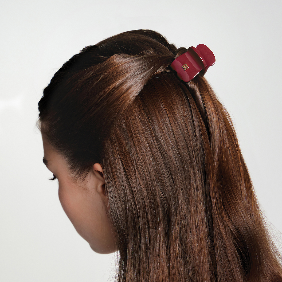 BALMAIN HAIR juukseklamber krabi Velvet Burgundy XS / Pince à Cheveux Velvet Burgundy XS - Image 3