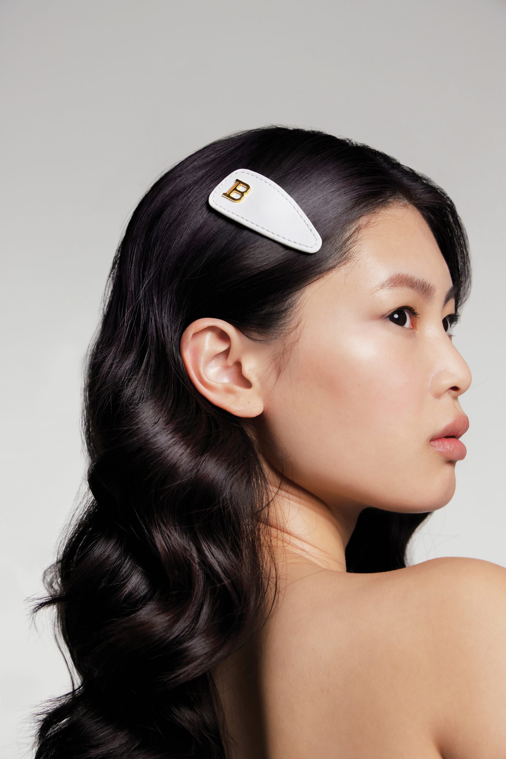 BALMAIN HAIR nahast juukseklamber valge / Printemps Leather Snap Hair Clip White - Image 4